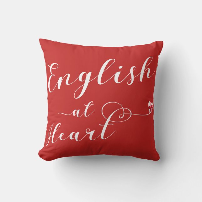 Engelska vid Heart Throw Cushion, England Kudde (Framsida)