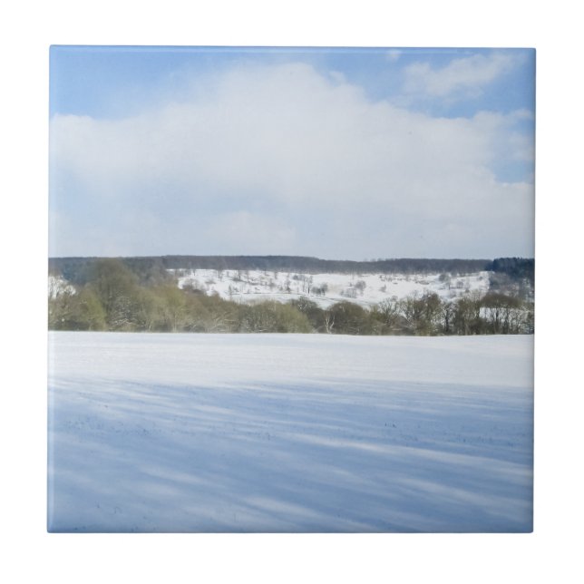 Engelska vinter Countryside - Personlig Ceramic Kakelplatta (Framsidan)