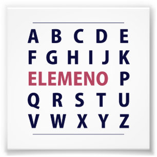 EngelskaAlphapbet ELEMENO sång Fototryck