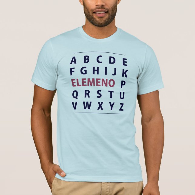 EngelskaAlphapbet ELEMENO sång Tee Shirt (Framsida)