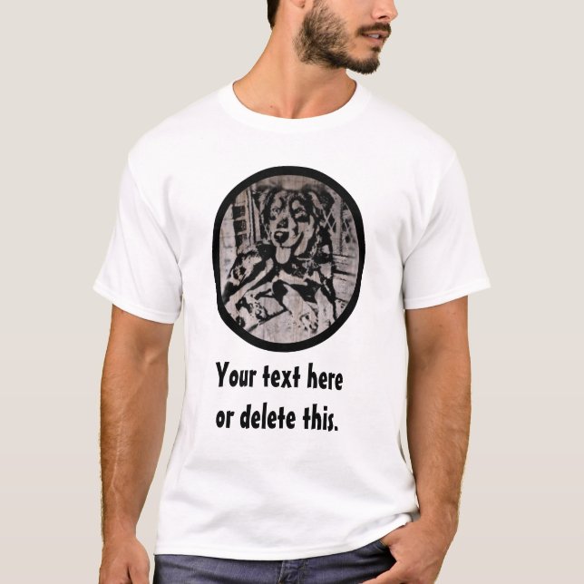 Engelskaherdevalpen stencilerar tee shirt (Framsida)