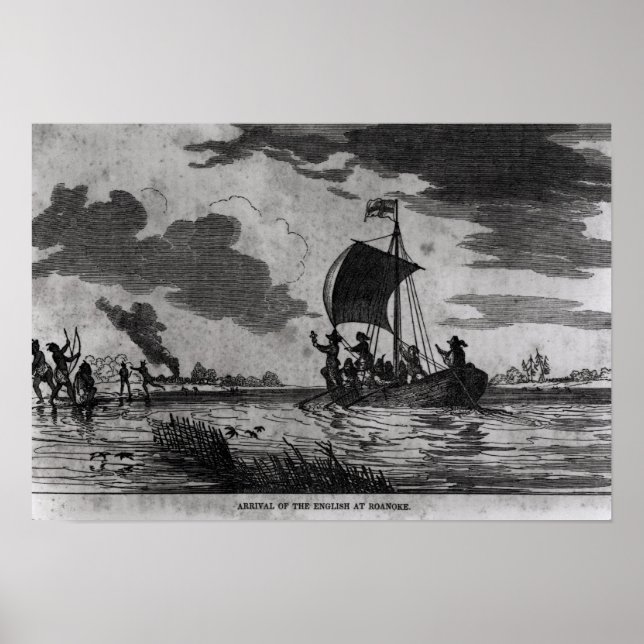 Engelskans ankomst till Roanoke Poster (Framsidan)