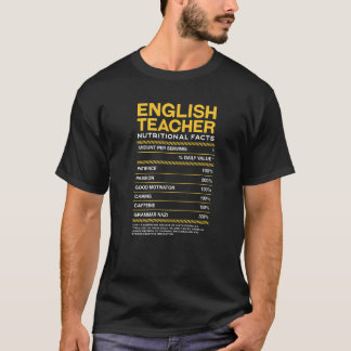 Engelsklärare Nutrition Fakta Språk Instruktör T Shirt