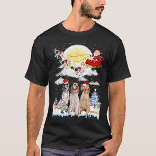 Engelskt brev Hund Santa Sleigh jul Älskare T Shirt