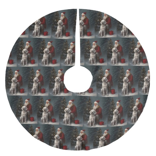 Engelskt brev med Jultomten julafton Julgransmatta Borstad Polyester (Framsidan)