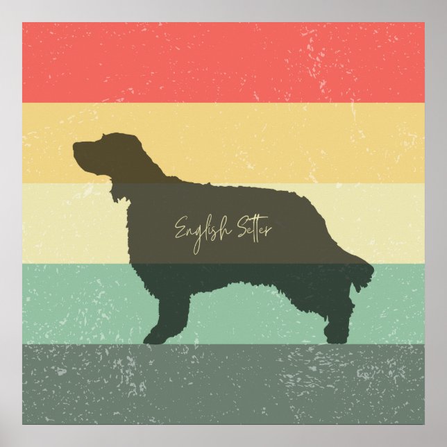 Engelskt brev - Retro Sunset - Wall Art Poster (Framsidan)