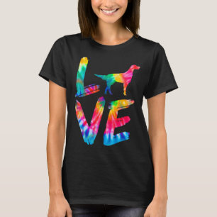 Engelskt brev Tie Dye Kärlek Hund Mamma Pappa T Shirt