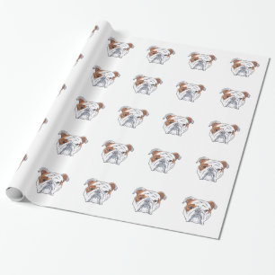ENGELSKT BULLDOGGHUVUD PRESENTPAPPER