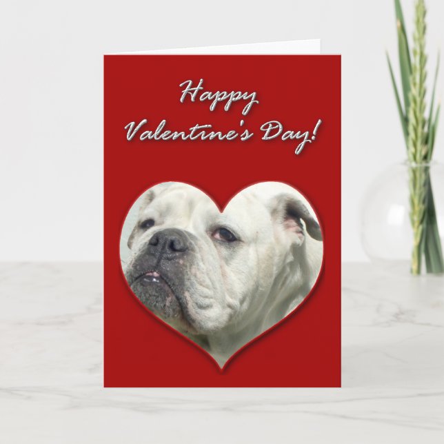 Engelskt bulldoggvalentines daykort helgkort (Framsida)