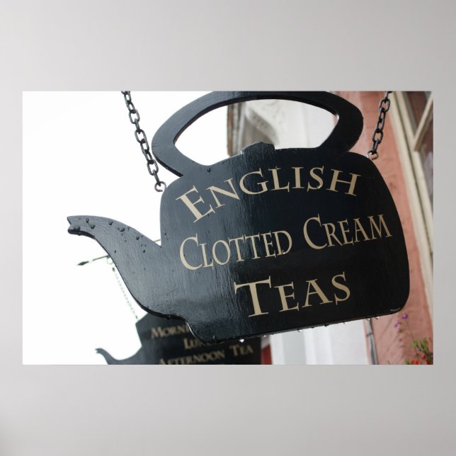 Engelskt Clotted Cream Tea-tecken Poster (Framsidan)