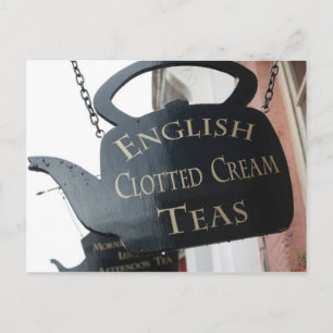 Engelskt Clotted Cream Tea-tecken Vykort