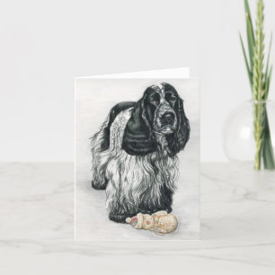 Engelskt Cocker Spain Hund Art Note Card Kort