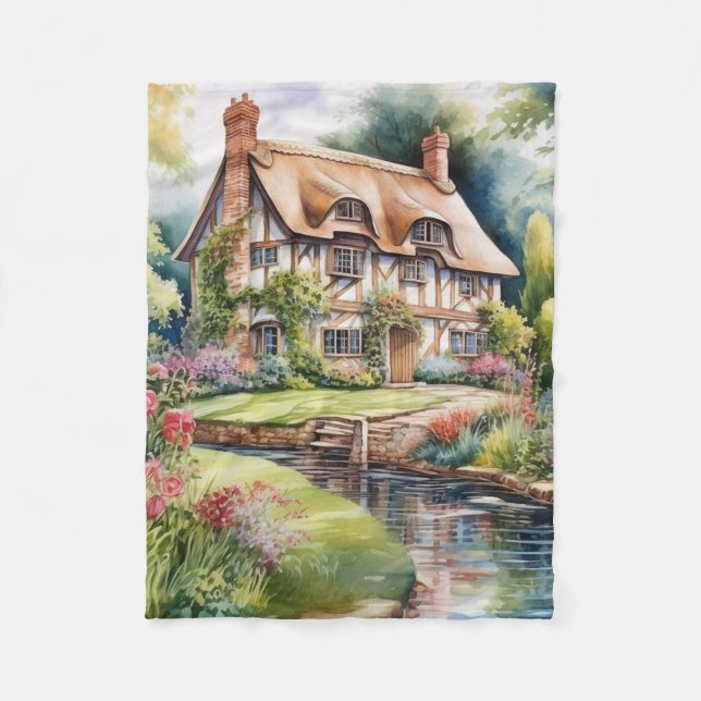 Engelskt Cottage Fleecefilt (Framsidan)