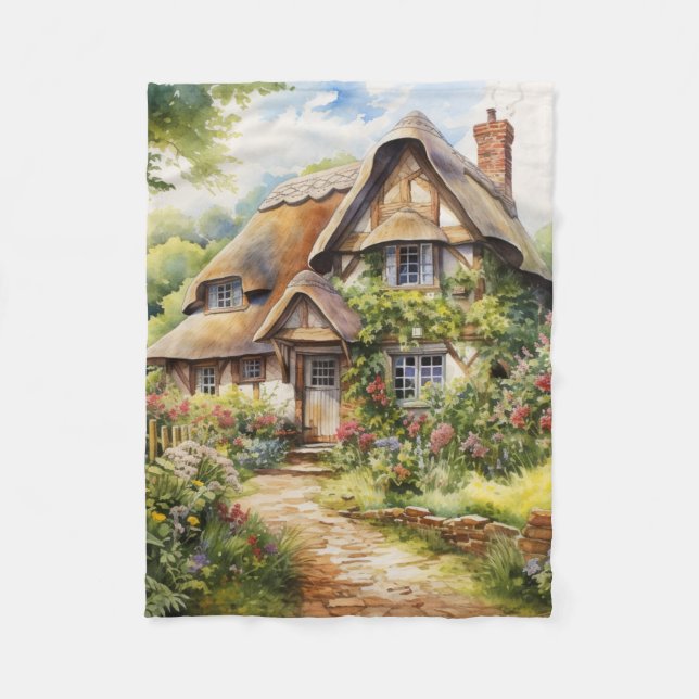 Engelskt Cottage Fleecefilt (Framsidan)