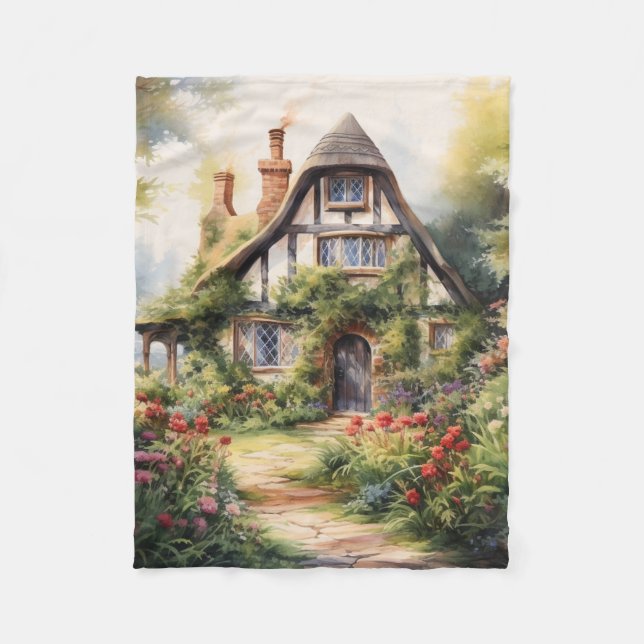 Engelskt Cottage Fleecefilt (Framsidan)