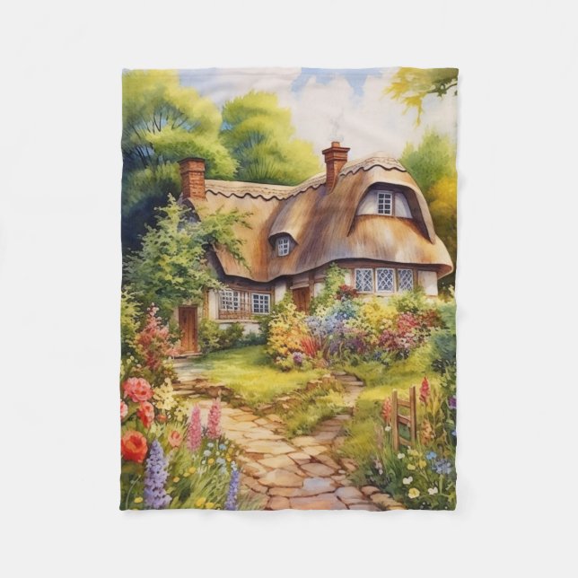 Engelskt Cottage Fleecefilt (Framsidan)