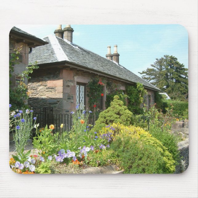 Engelskt Cottage II med blomsterträdgårdsfotografe Musmatta (Framsidan)