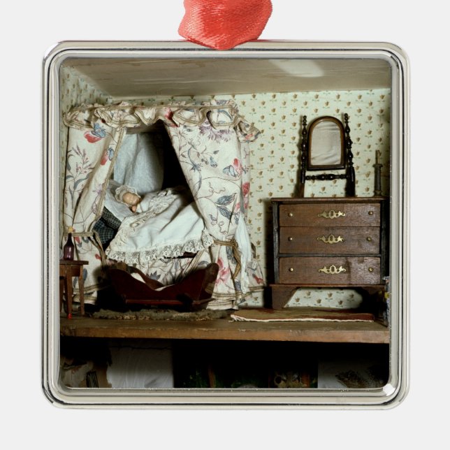 Engelskt dockhus julgransprydnad metall (Framsidan)