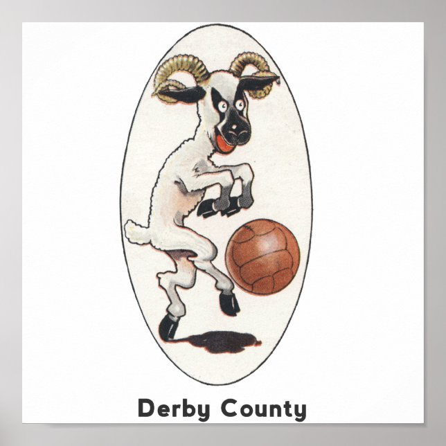 Engelskt fotbollslag - Derby County Poster (Framsidan)