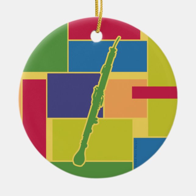 Engelskt horn Colorblocks-ornament Julgransprydnad Keramik (Framsidan)