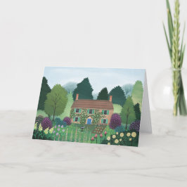 Engelskt Land Cottage House Blank Card Kort
