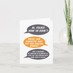 Engelskt Major Joke Studenten Card Kort