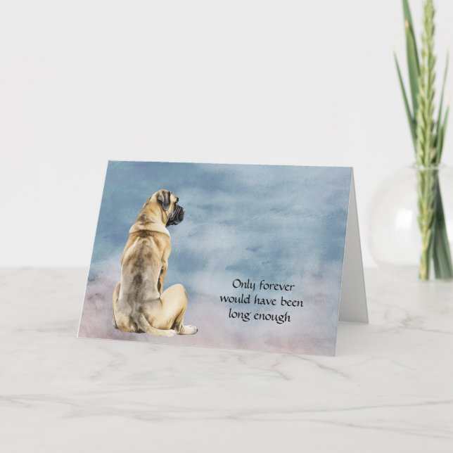 Engelskt Mastiff Hund Sympathy Condolence Card Helgkort (Framsida)