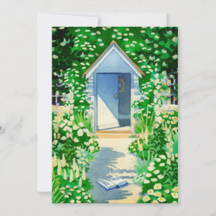 Engelskt party för stugaträdgårdakvarell inbjudningar