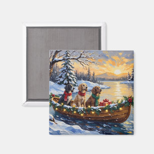 Engelskt Setter Jul Båt Semester Magnet