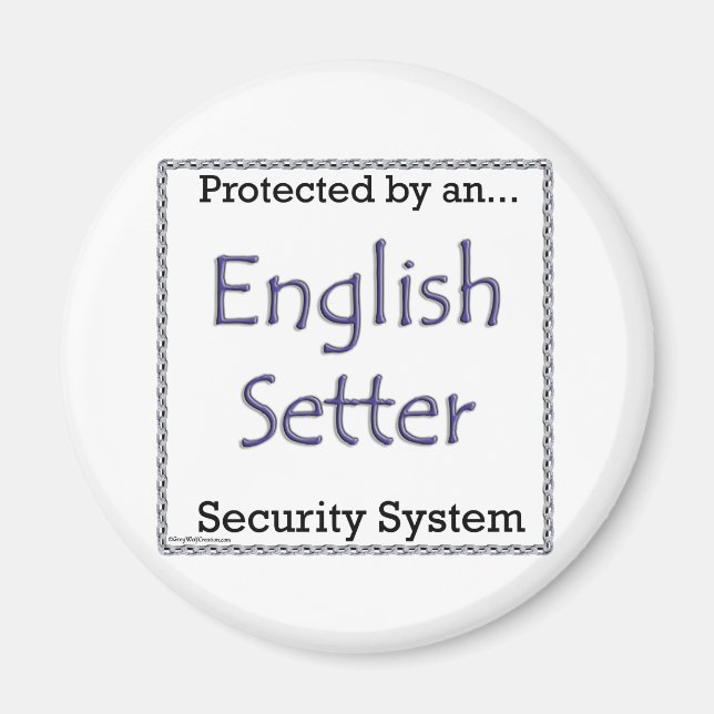 Engelskt Setter Security System - Magnett Magnet (Framsidan)