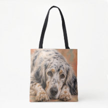 Engelskt Setter Totebag | Blue Belton Hundporträtt