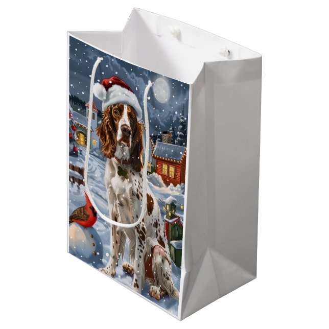 Engelskt Setter Winter Wonderland jul Joy (Framsidan Vinklad)