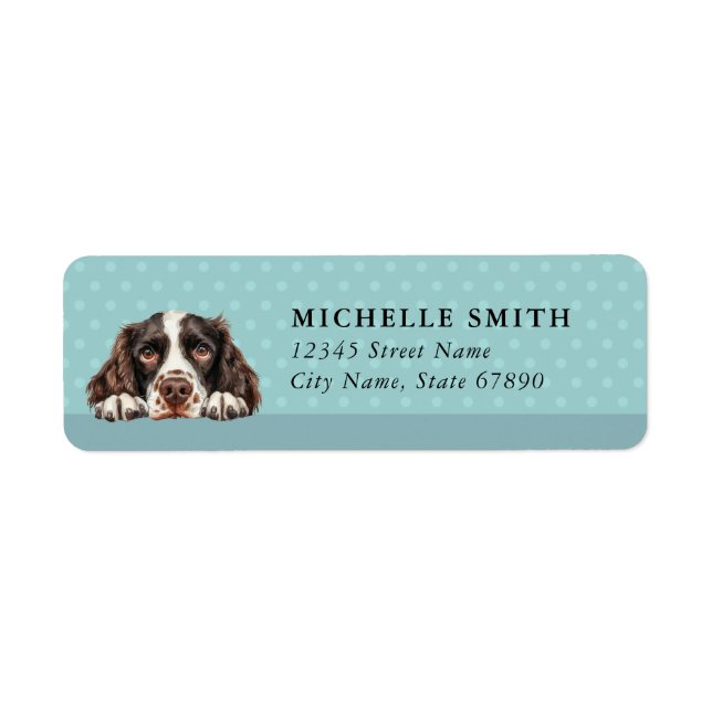 Engelskt Springer Spaniel Returadressetiketter Returadress Etikett (Framsidan)