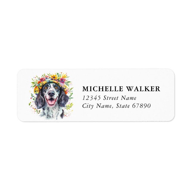 Engelskt Springer Spaniel Returadressetiketter Returadress Etikett (Framsidan)