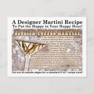 Engelskt Toffee Martini Recipe-vykort Vykort