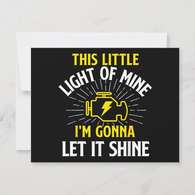 Engine Control Light - Car Guy Auto Mechanic Inbjudningar (Framsida)