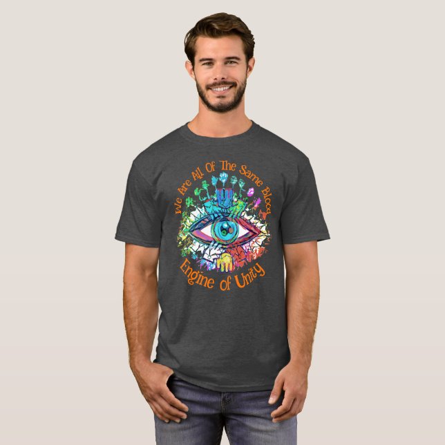 Engine of Unity Faded Rainbow Colors T-Shirt (Hel framsida)