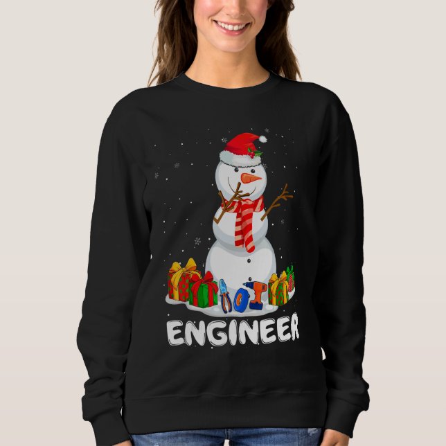 Engineer Christmas Funny Snowman Xmas Holiday Paja T Shirt (Framsida)