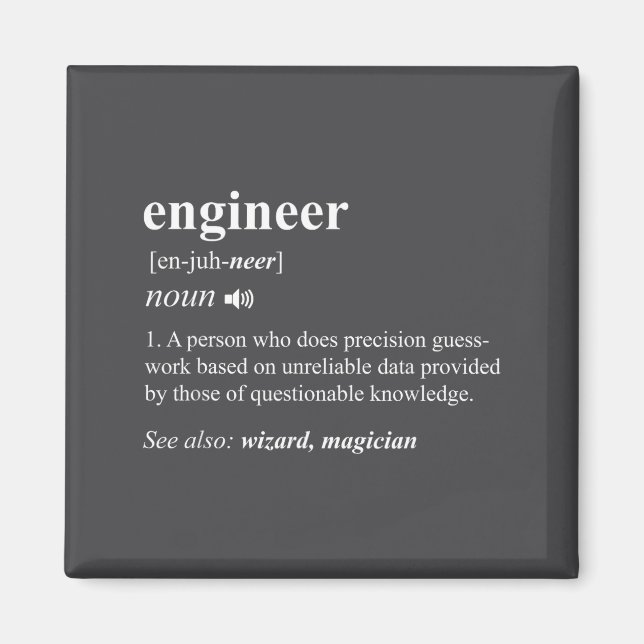 Engineer Definition Funny Engineering Mechanical C Magnet (Framsidan)