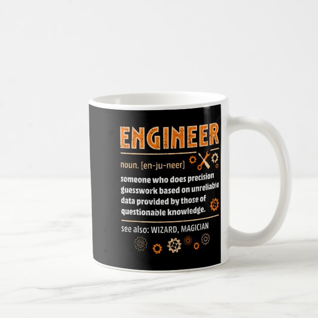 Engineer Definition Funny Engineering Nerdy Scienc Kaffemugg (Höger)