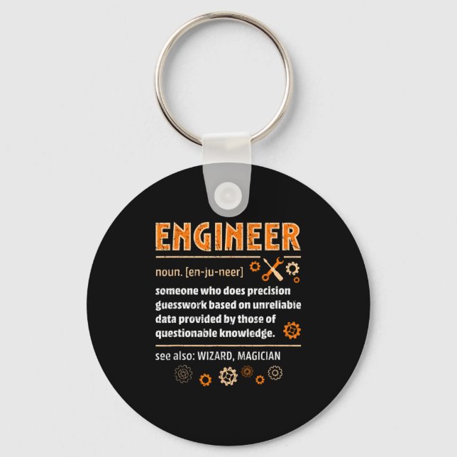 Engineer Definition Funny Engineering Nerdy Scienc Nyckelring (Framsida)