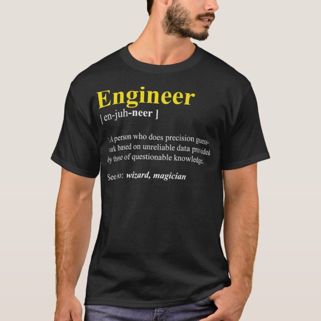 Engineer Definition t-Shirt Gift Funny Computer Ne (Framsida)