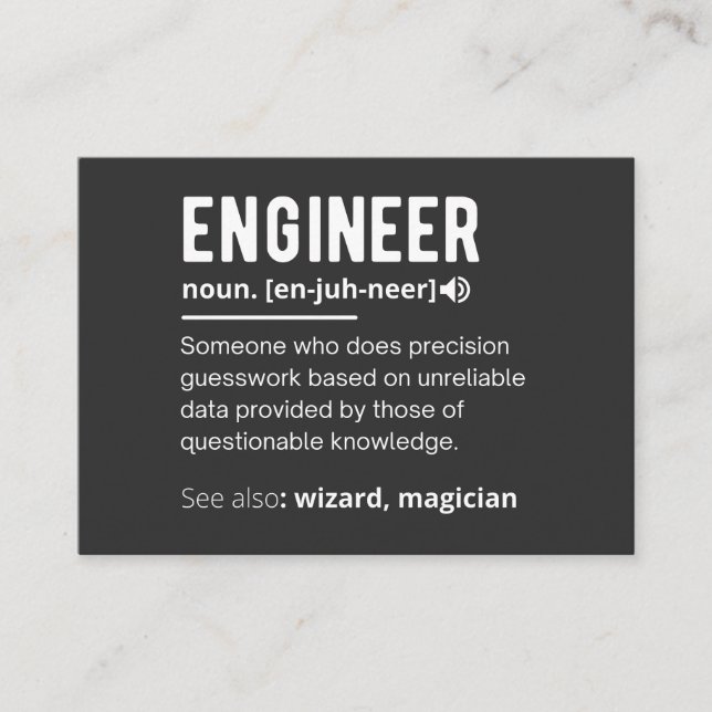 ENGINEER DEFINITION VISITKORT (Framsida)