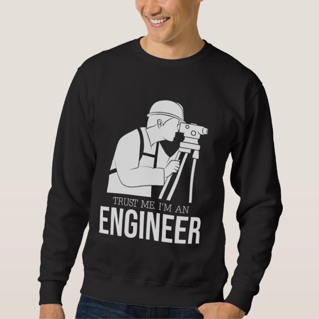 engineer joke    text  humour  engineer lång ärmad tröja (Framsida)