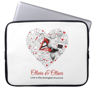 Engineer Love Strongest Structure Valentine Laptop Fodral