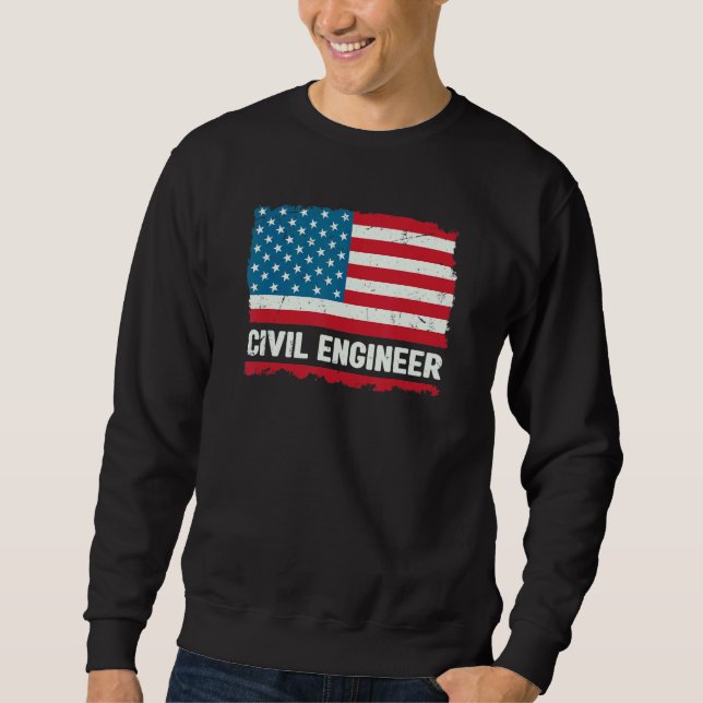 Engineer Men Women Civil Engineer Humor Tee Lång Ärmad Tröja (Framsida)