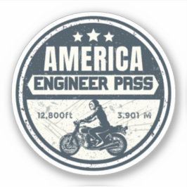 Engineer Pass Road färgglad motorcykelresa Klistermärken