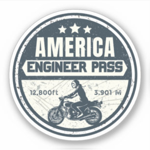 Engineer Pass Road färgglad motorcykelresa Klistermärken