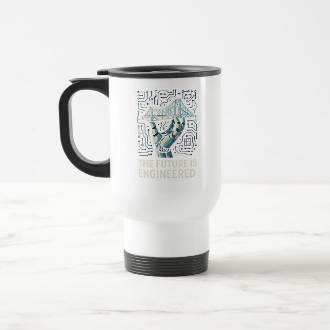 "Engineering Blueprint Mugg - Geometric Design for (Vänster)
