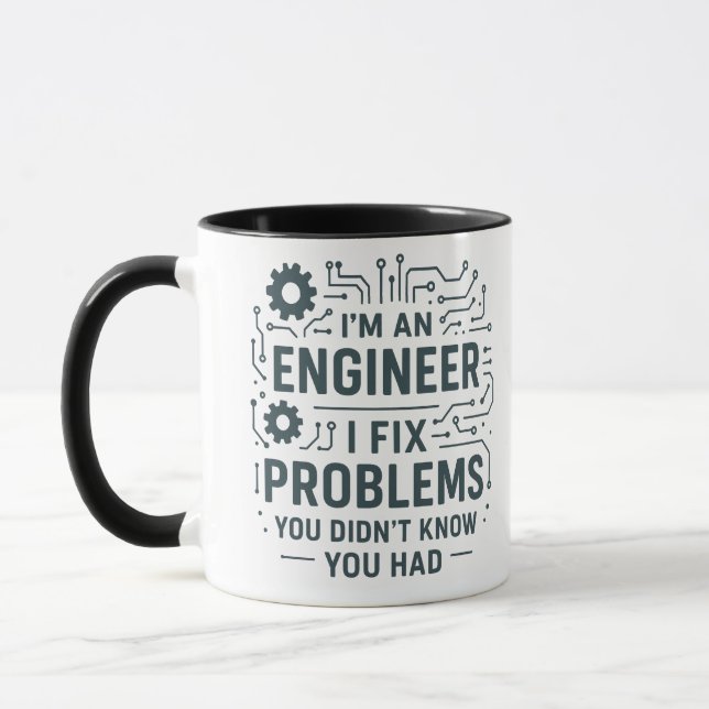 "Engineering Blueprint Mugg - Geometric Design for (Vänster)
